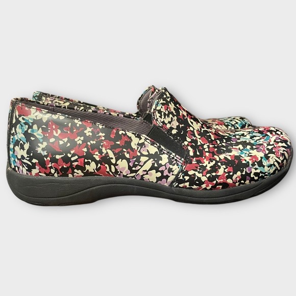 Dansko Nora Petals Slip On Clogs Womens 7.5 EU38 Floral Leather Fabric Lining - Picture 4 of 7